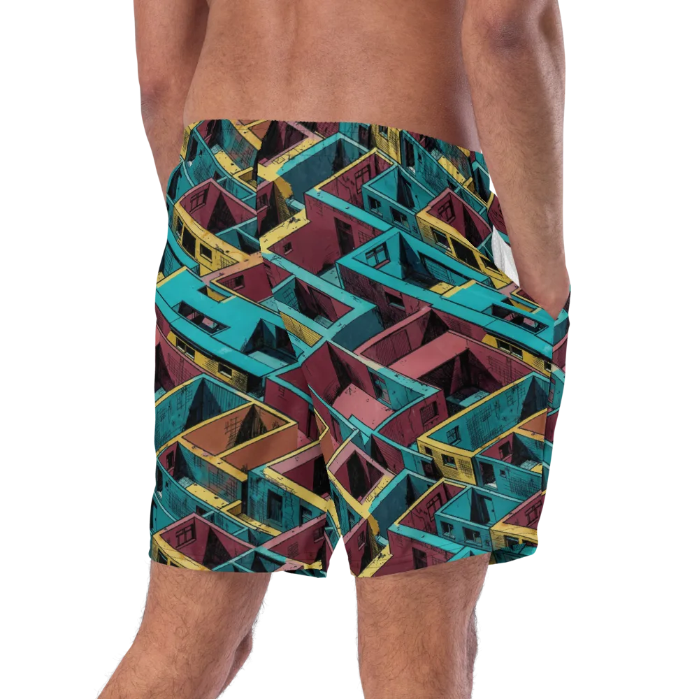 Concrete Kaleidoscope on Swim Trunks — Right Back