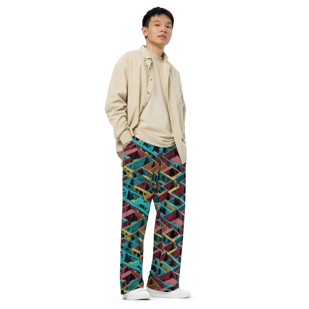 Concrete Kaleidoscope on Wide-Leg Pants — Right Front