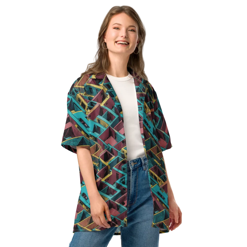 Concrete Kaleidoscope on Button Shirt — Front
