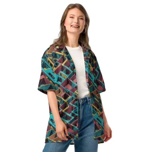 Concrete Kaleidoscope on a Button Shirt