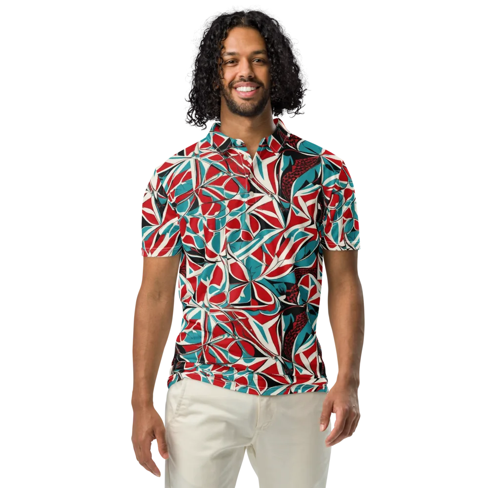 Crimson Tidal on Men's Slim Fit Polo Shirt — Front