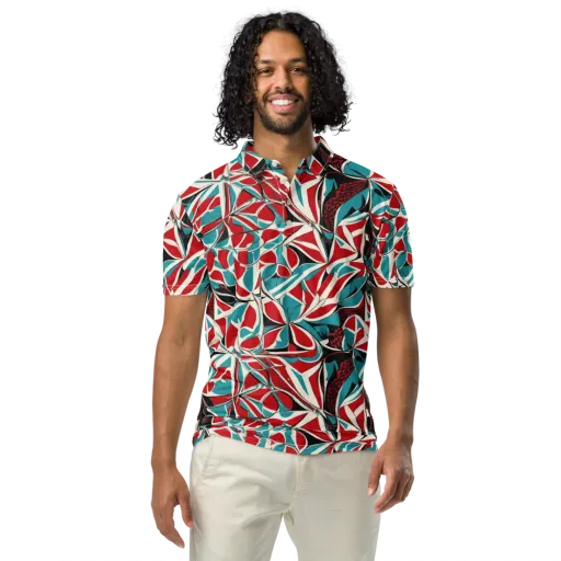Crimson Tidal on a Men's Slim Fit Polo Shirt