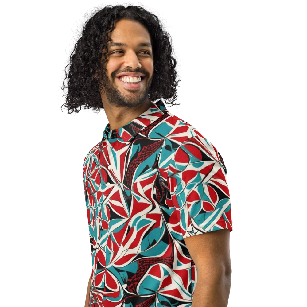 Crimson Tidal on Men's Slim Fit Polo Shirt — Left Front