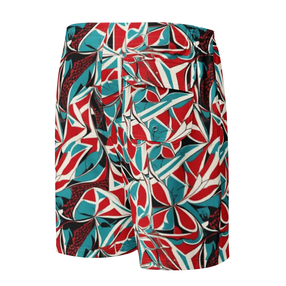 Crimson Tidal on Men's Board Shorts — Back