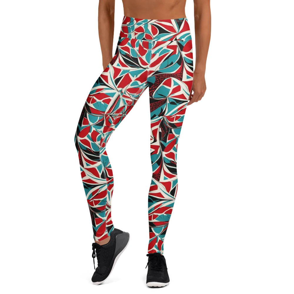 Crimson Tidal on Yoga Leggings — Front