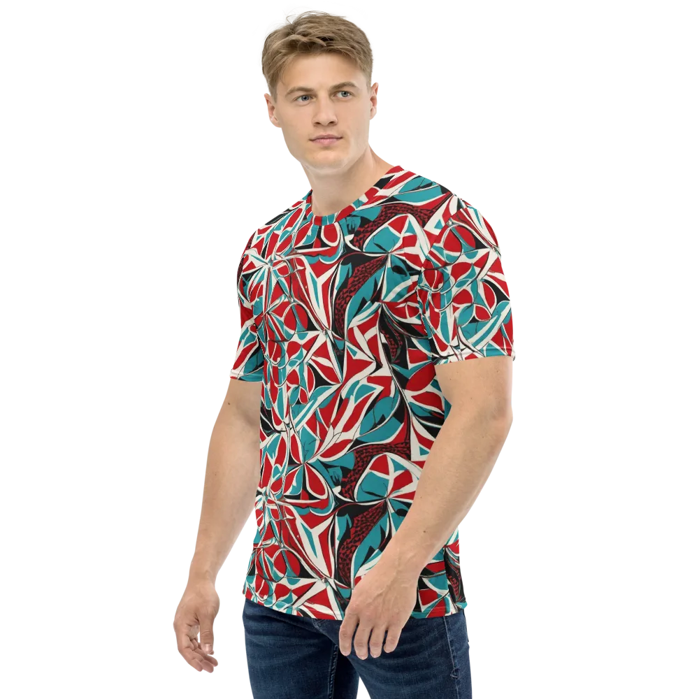 Crimson Tidal on Men's Crew Neck T-Shirt — Left