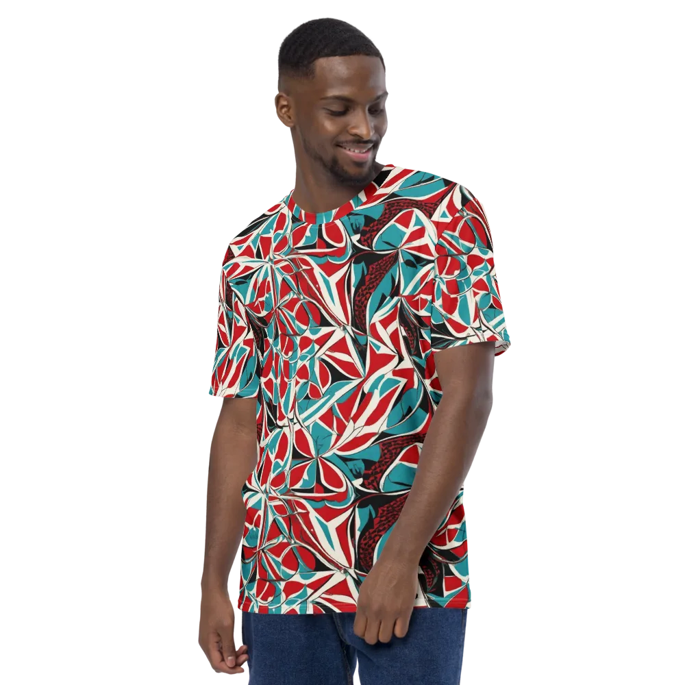 Crimson Tidal on Men's Crew Neck T-Shirt — Left