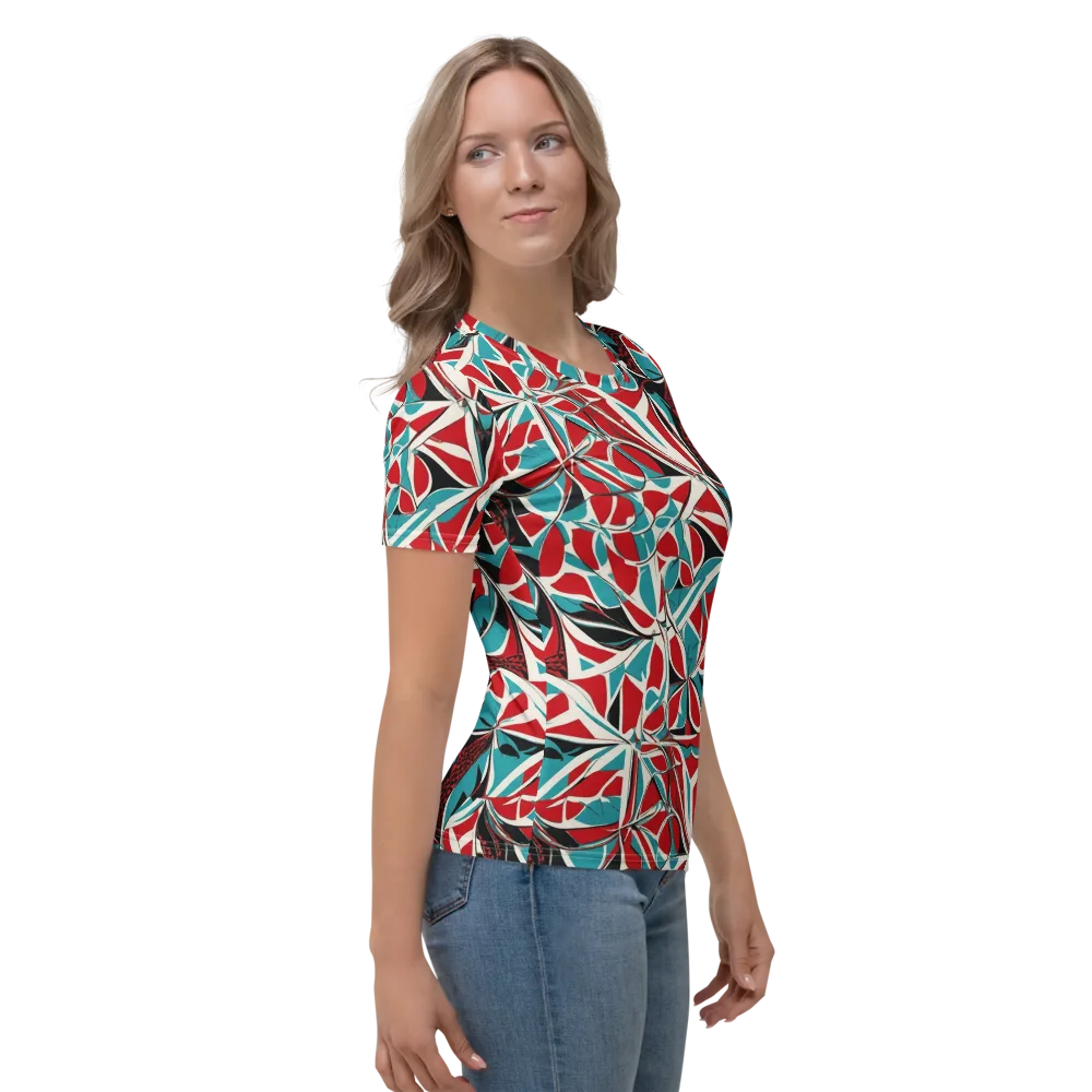 Crimson Tidal on Women's Crew Neck T-Shirt — Right
