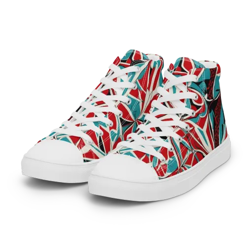 Crimson Tidal on a Women's High Top Canvas Shoes