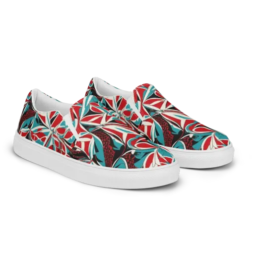 Crimson Tidal on a Men's Slip-On Canvas Shoes