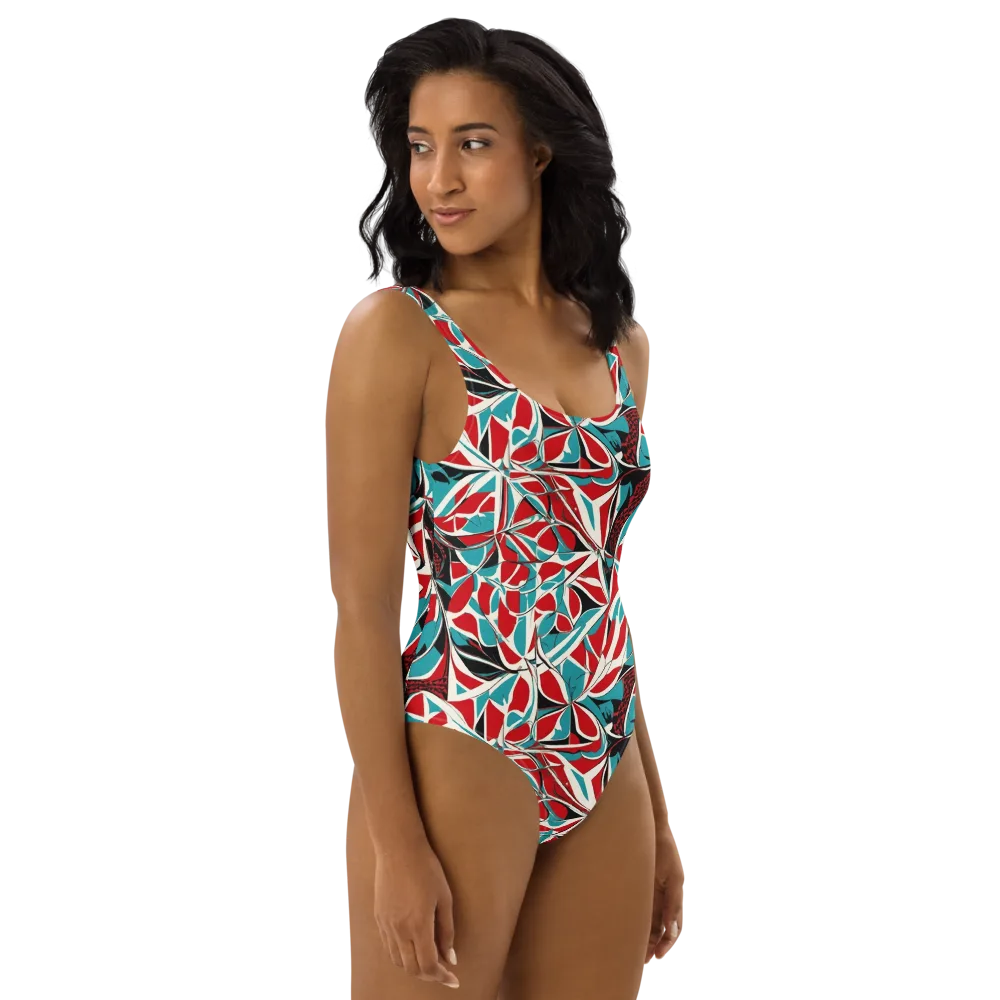 Crimson Tidal on One-Piece Swimsuit — Right