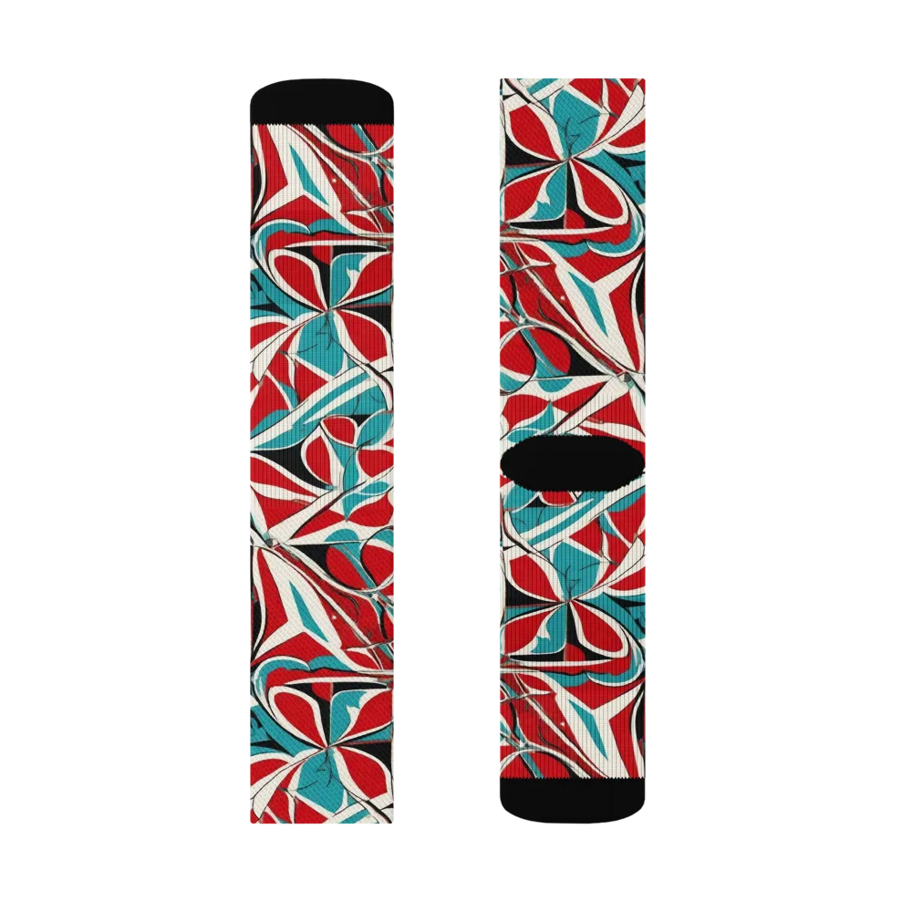 Crimson Tidal on Socks — Left Sock