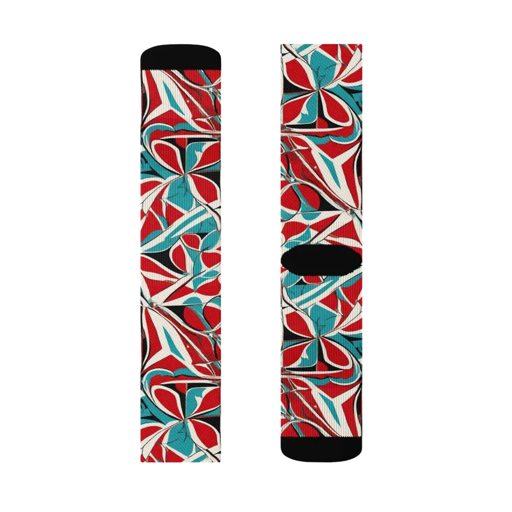 Crimson Tidal on Socks — Right Sock