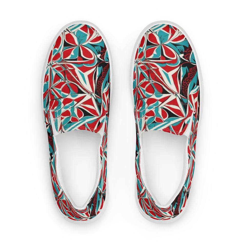 Crimson Tidal on Women's Slip-On Canvas Shoes — Front
