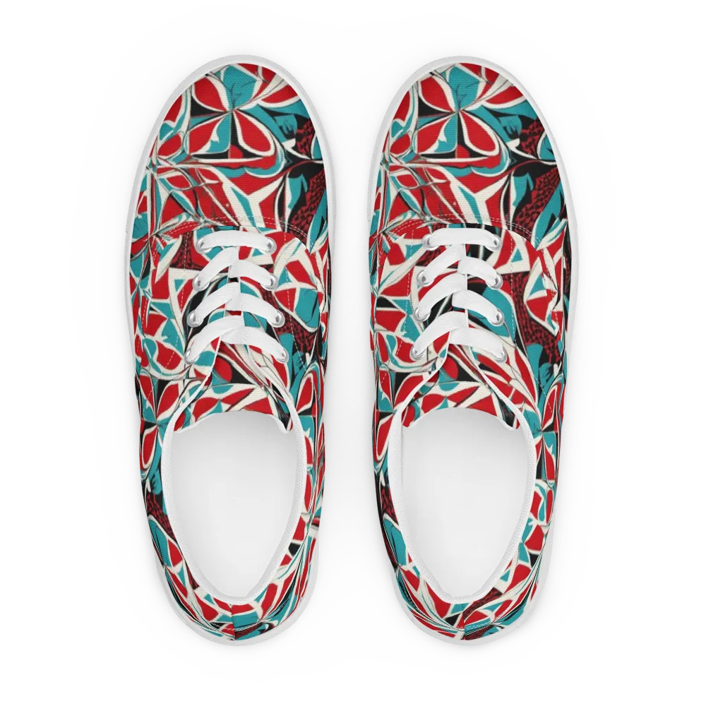 Crimson Tidal on Men's Lace-Up Canvas Shoes — Front