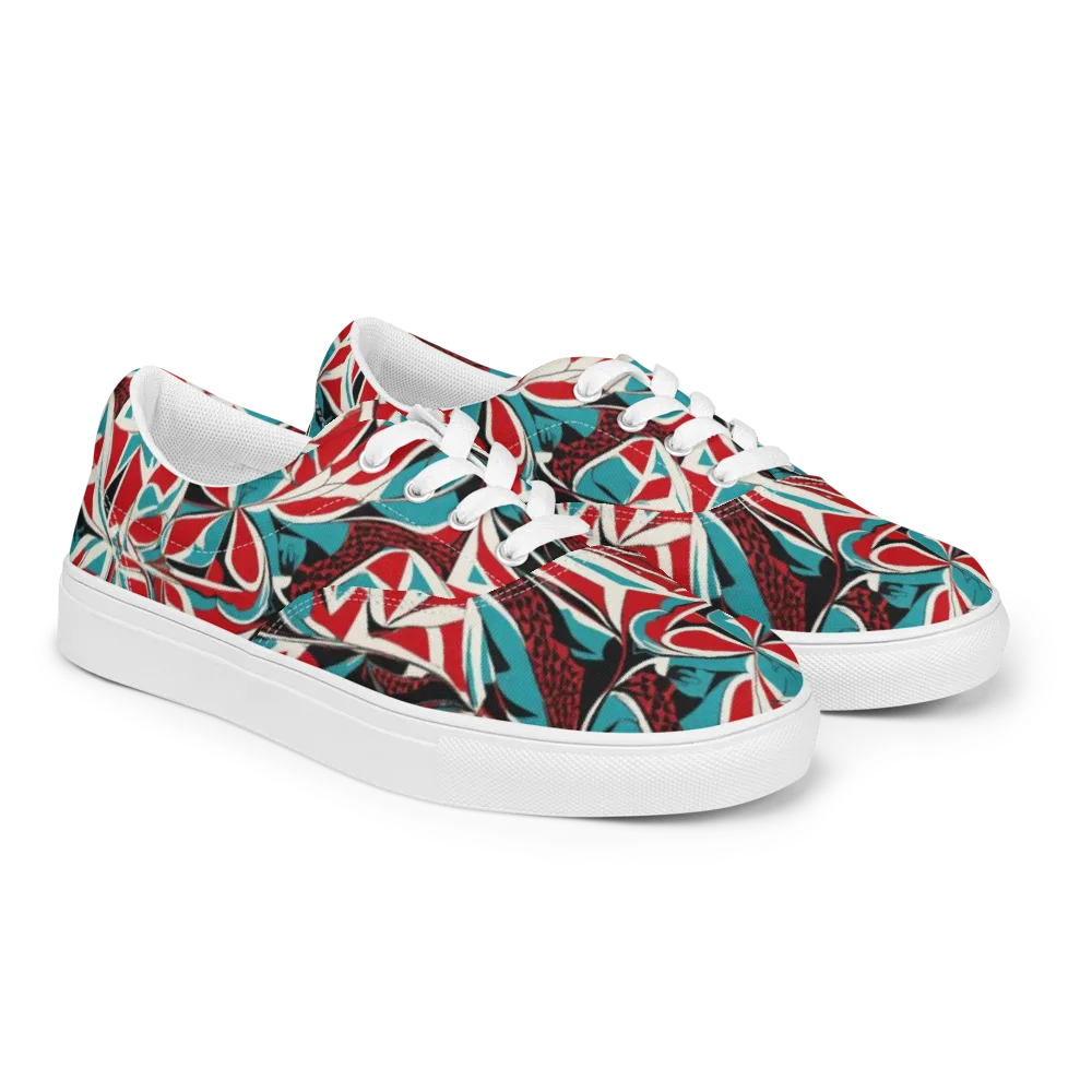 Crimson Tidal on Men's Lace-Up Canvas Shoes — Right Front