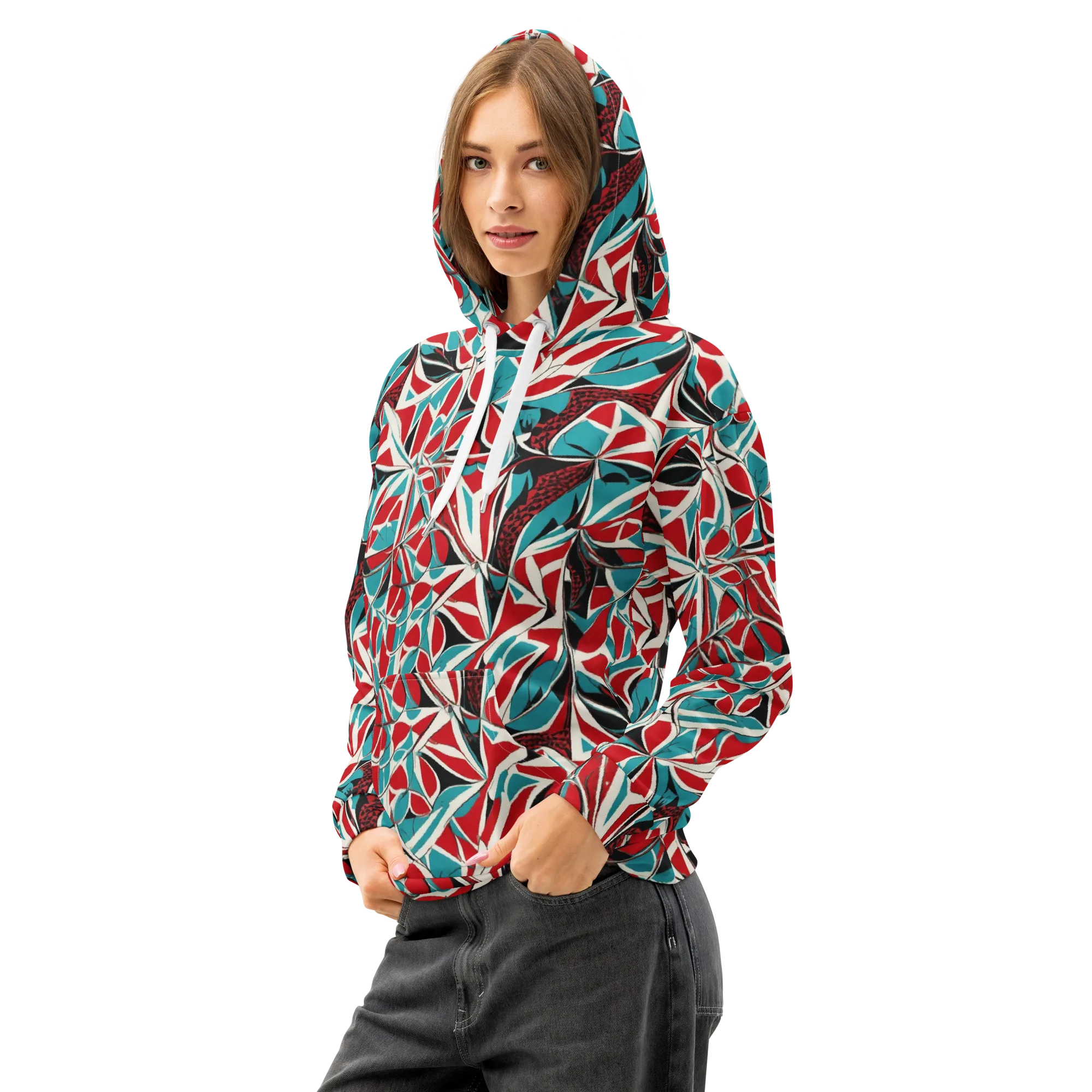 Crimson Tidal on Cotton Hoodie — Left Front