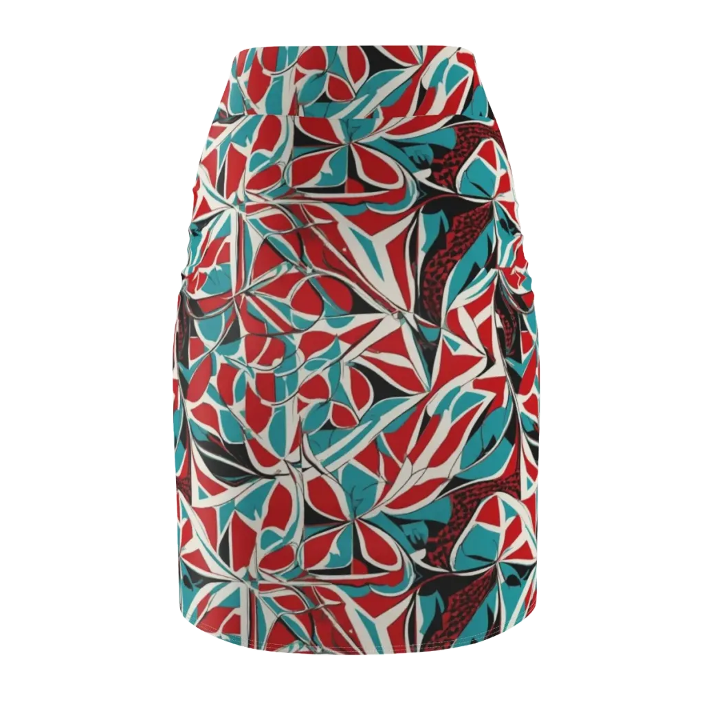 Crimson Tidal on Pencil Skirt — Back