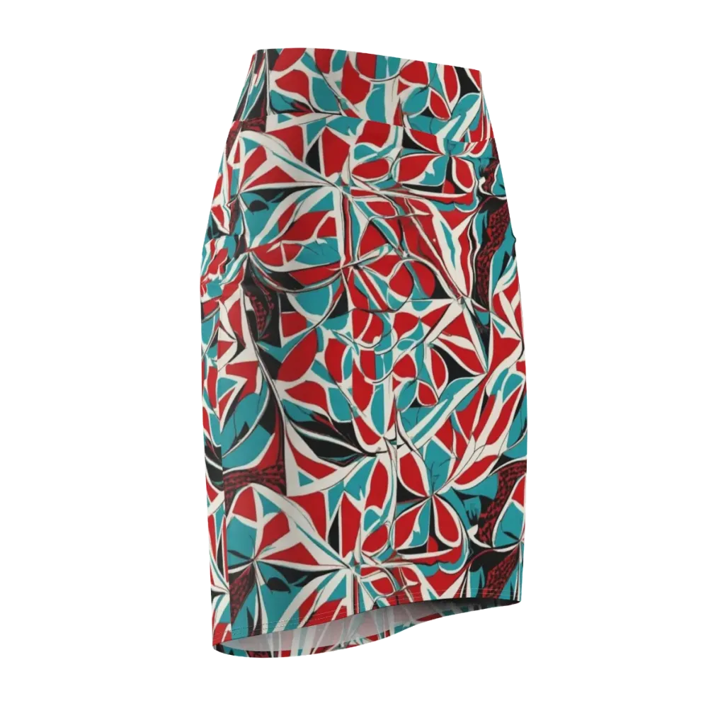 Crimson Tidal on Pencil Skirt — Front Side
