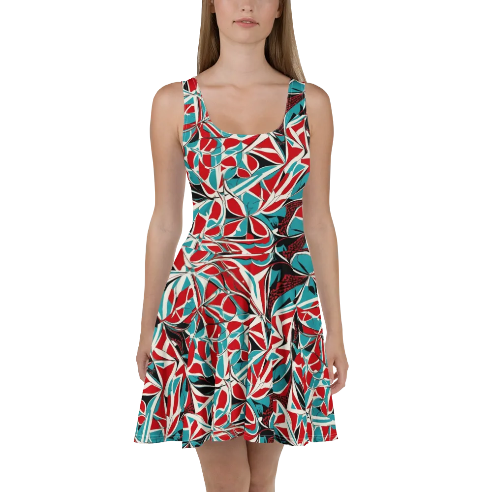 Crimson Tidal on Skater Dress — Front
