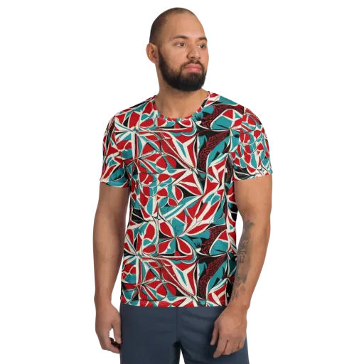 Crimson Tidal on a Men's Athletic T-Shirt