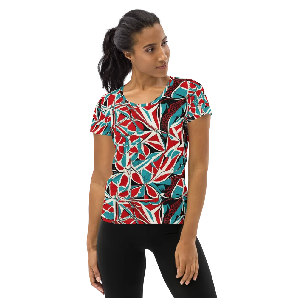 Crimson Tidal on Women's Athletic T-Shirt — Front