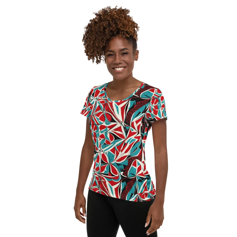 Crimson Tidal on Women's Athletic T-Shirt — Left