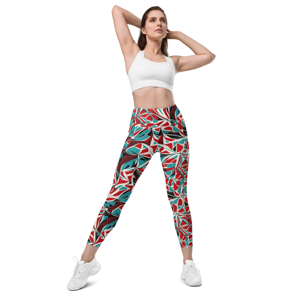 Crimson Tidal on Leggings with Pockets — Front