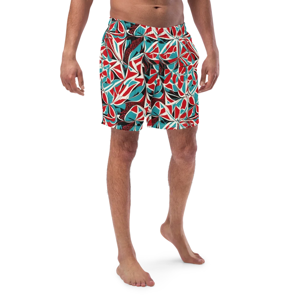 Crimson Tidal on Swim Trunks — Front