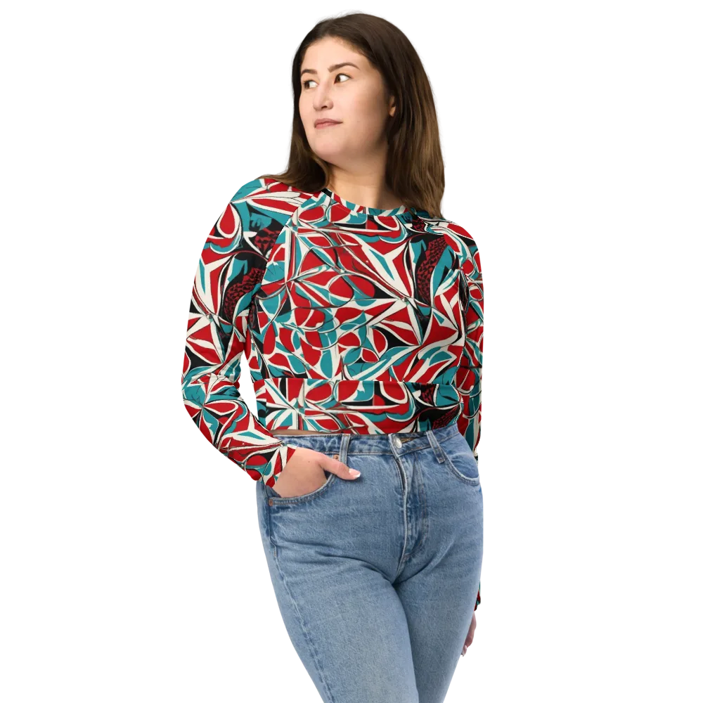 Crimson Tidal on Long Sleeve Crop Top — Front