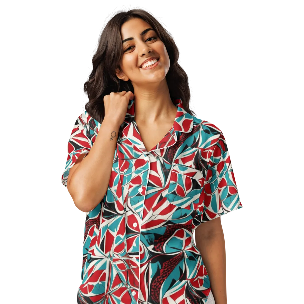 Crimson Tidal on Women's Short Sleeve Pajama Top — Front
