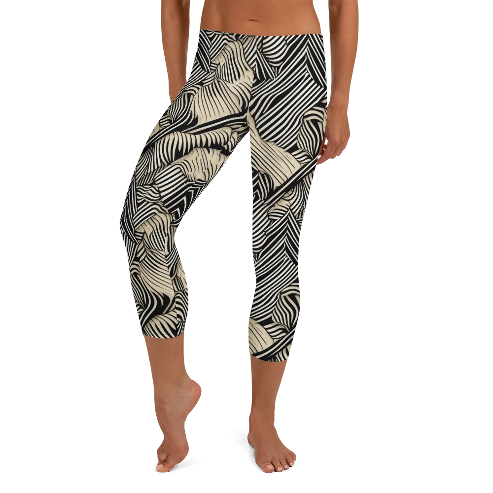 Inkleaf Rhythm on Capri Leggings — Front