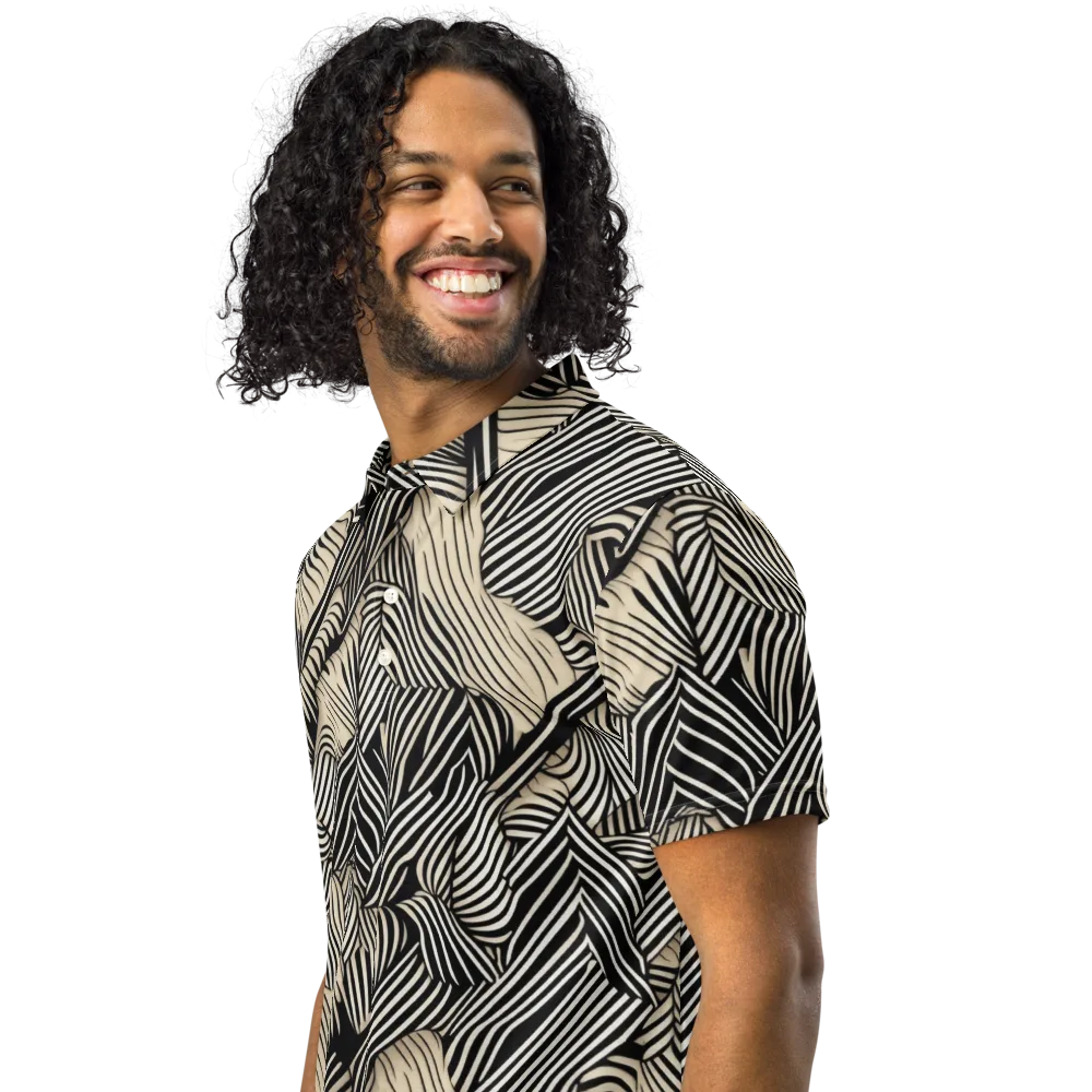 Inkleaf Rhythm on Men's Slim Fit Polo Shirt — Left Front