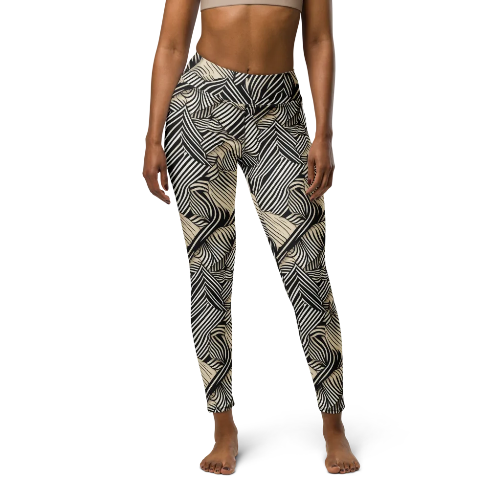Inkleaf Rhythm on Yoga Leggings — Front