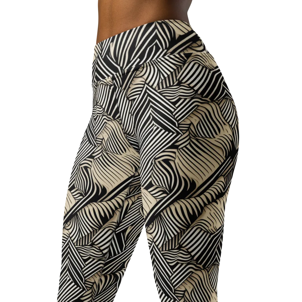 Inkleaf Rhythm on Yoga Leggings — Left Front