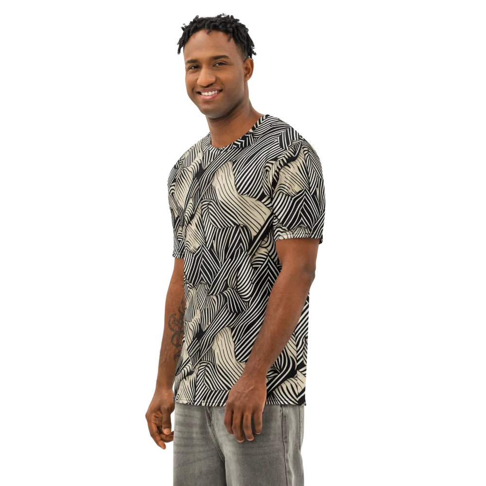 Inkleaf Rhythm on Men's Cotton Crew Neck T-Shirt — Left Front