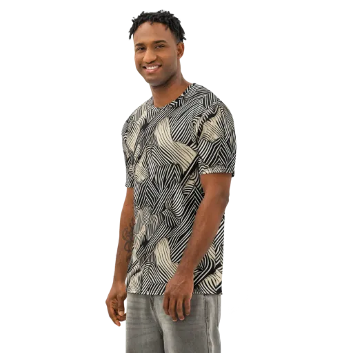 Inkleaf Rhythm on a Men's Cotton Crew Neck T-Shirt