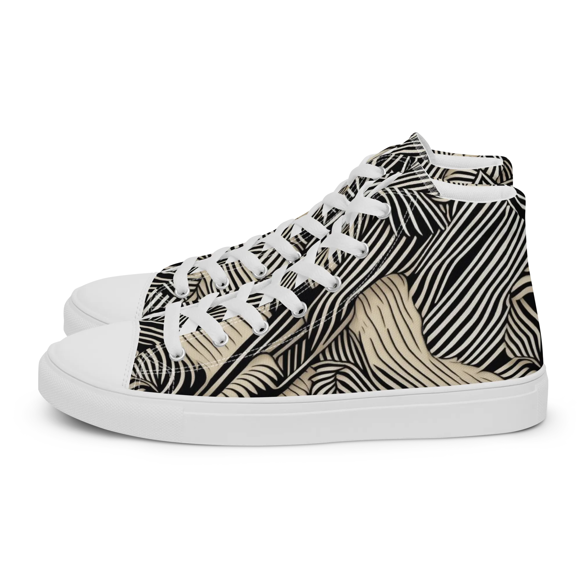 Inkleaf Rhythm on Women's High Top Canvas Shoes — Left