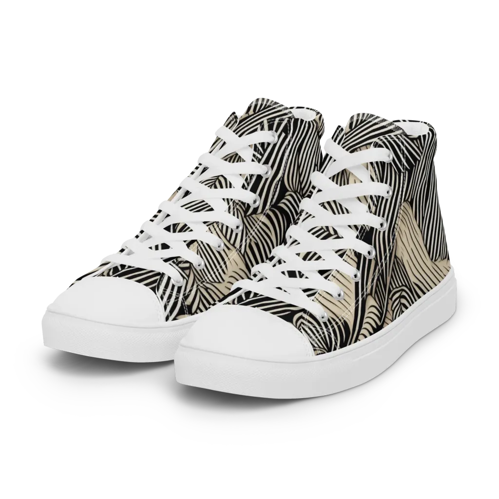 Inkleaf Rhythm on Women's High Top Canvas Shoes — Left Front
