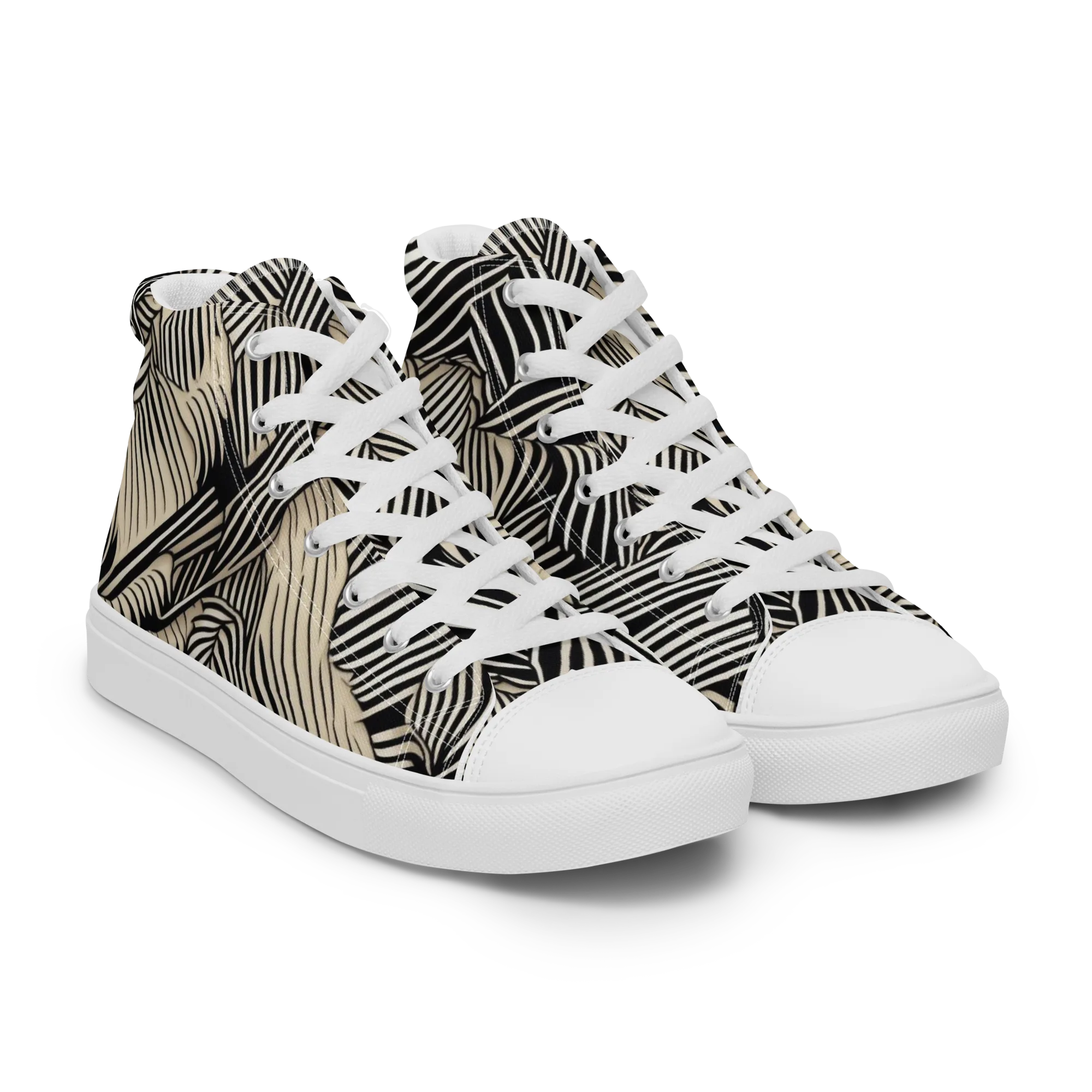 Inkleaf Rhythm on Women's High Top Canvas Shoes — Right Front