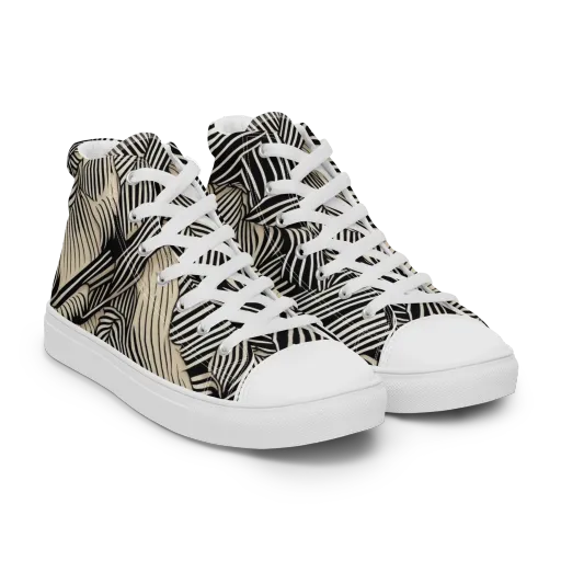 Inkleaf Rhythm on a Women's High Top Canvas Shoes