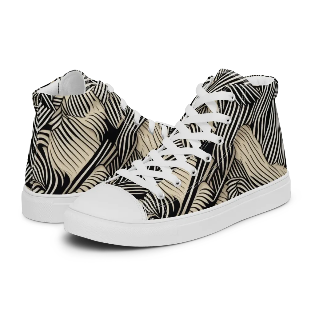 Inkleaf Rhythm on Women's High Top Canvas Shoes — Left