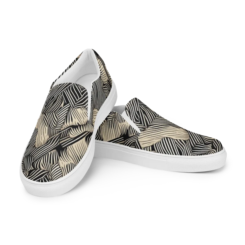 Inkleaf Rhythm on Men's Slip-On Canvas Shoes — Left Front