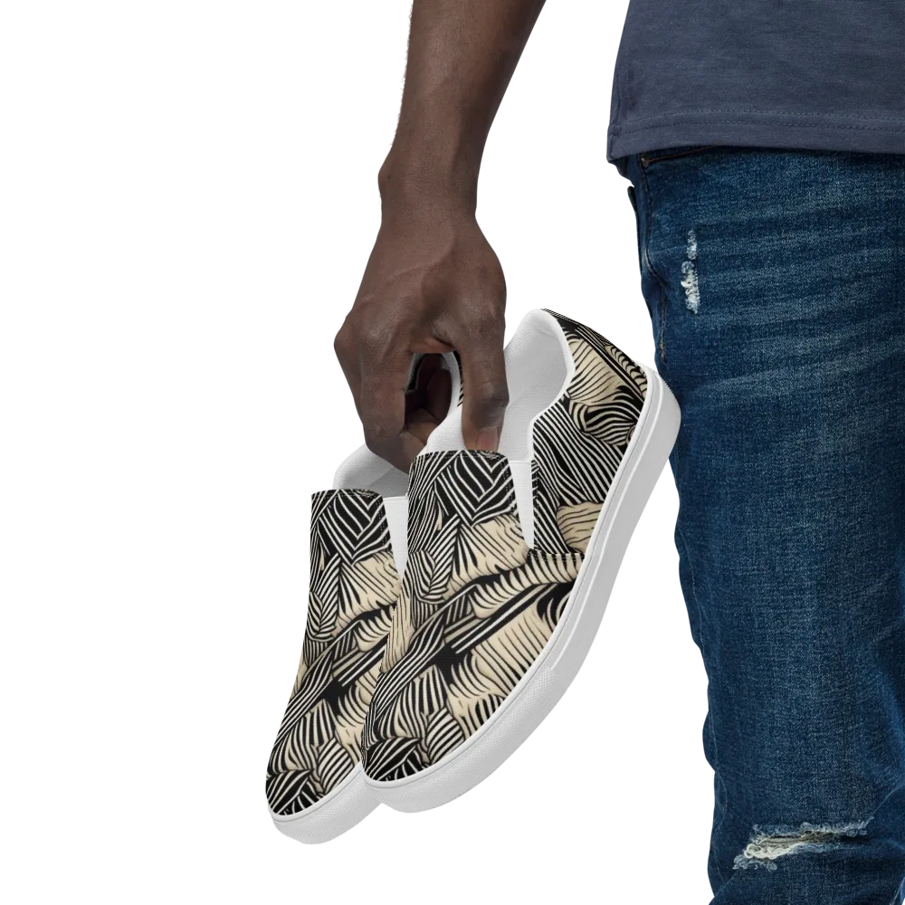 Inkleaf Rhythm on Men's Slip-On Canvas Shoes — Left Front