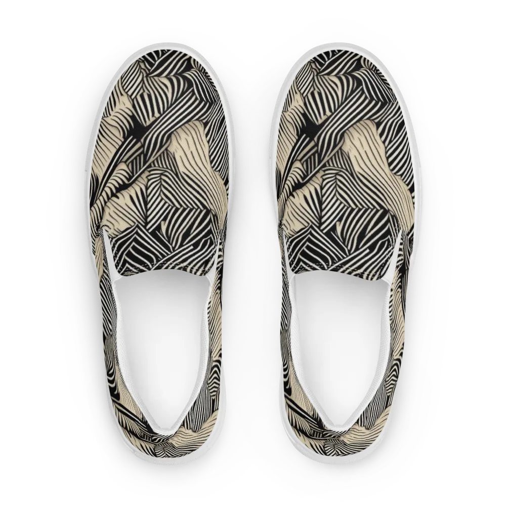 Inkleaf Rhythm on Women's Slip-On Canvas Shoes — Front