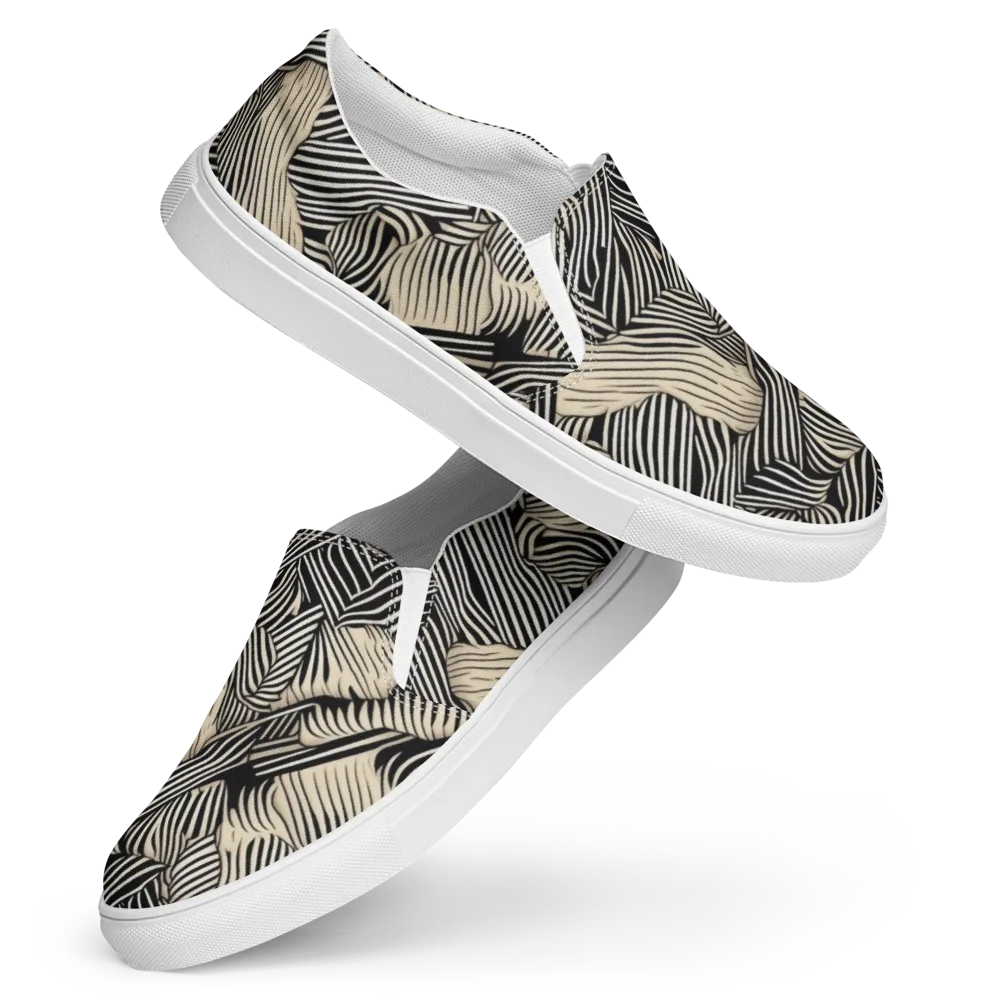 Inkleaf Rhythm on Women's Slip-On Canvas Shoes — Front