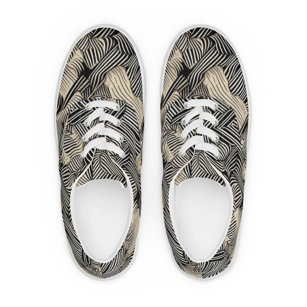 Inkleaf Rhythm on Men's Lace-Up Canvas Shoes — Front