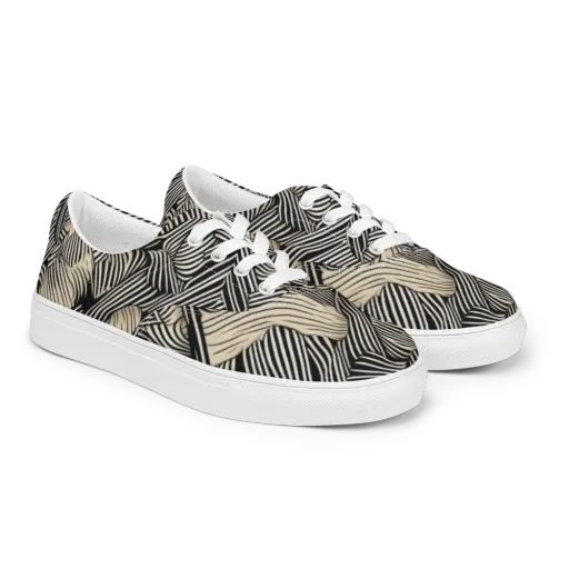 Inkleaf Rhythm on a Men's Lace-Up Canvas Shoes