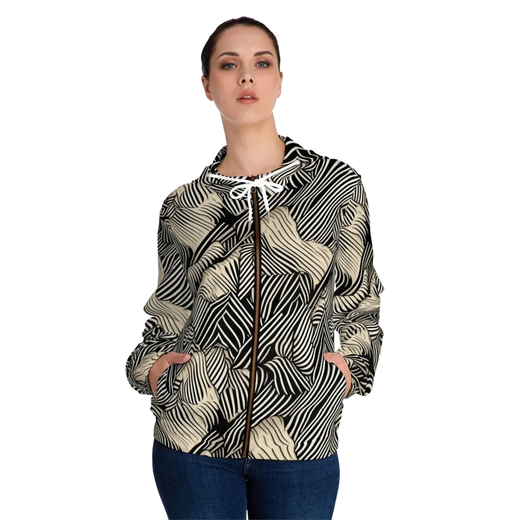 Inkleaf Rhythm on Women's Full-Zip Hoodie — Front On Person