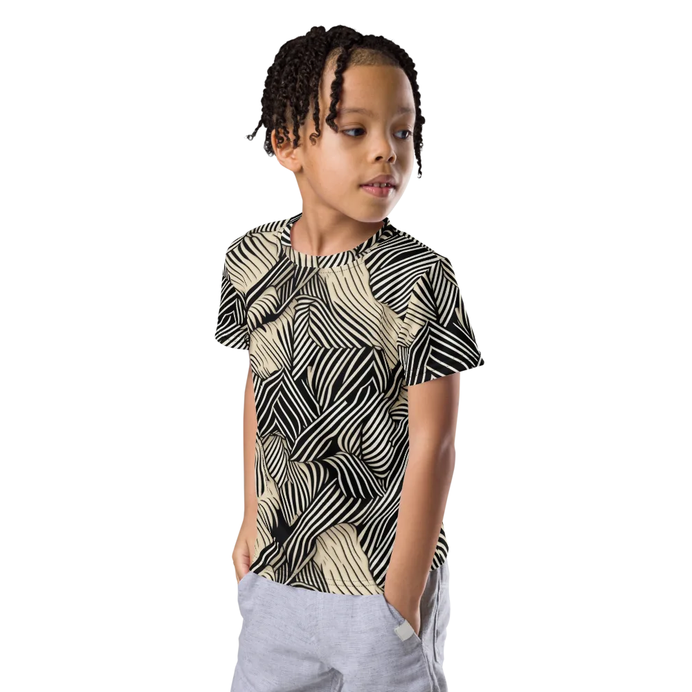 Inkleaf Rhythm on Kids Crew Neck T-Shirt — Left Front